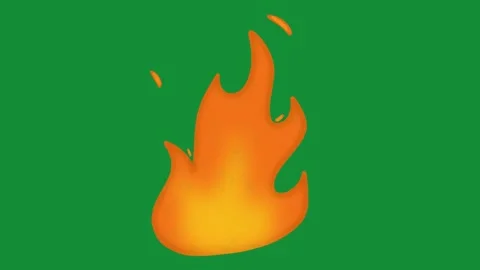 Hand Drawn Animated Fire Flame Element 2D Cartoon Doodle Green Screen Overlay Stock Footage 341280933