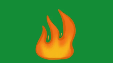 Hand Drawn Animated Fire Flame Element 2D Cartoon Doodle Green Screen Overlay Stock Footage 341280936