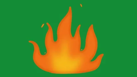 Hand Drawn Animated Fire Flame Element 2D Cartoon Doodle Green Screen Overlay 스톡 동영상 341280944