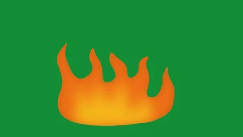 Hand Drawn Animated Fire Flame Element 2D Cartoon Doodle Green Screen Overlay Vidéo 341280949
