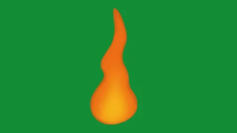 Hand Drawn Animated Fire Flame Element 2D Cartoon Doodle Green Screen Overlay Stock Footage 341280954