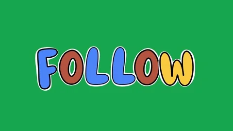 Hand Drawn Animated Follow Text Title 2D Call to Action Green Screen Overlay Vidéo 341281093