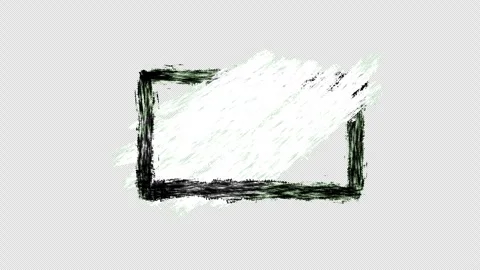 Hand drawn animated frame with a paint stroke. Video clip with alpha channel. Stock Footage 302303196
