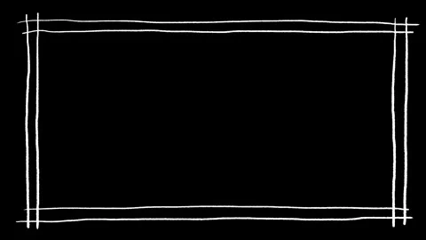 Hand drawn animated frame, wiggly rectangular borderm, Boxes and Frames Stock Footage 307183067