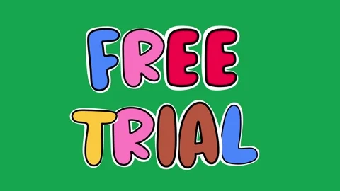 Hand Drawn Animated Free Trial Text Title 2D Call to Action Green Screen Overlay Vídeo Stock 341281109