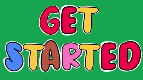 Hand Drawn Animated get started Text Title 2D Call to Action Green Screen Vídeos de archivo 341281119