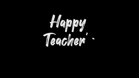 Hand drawn animated Happy Teachers Day text banner on a green screen background Stock Footage 342534005