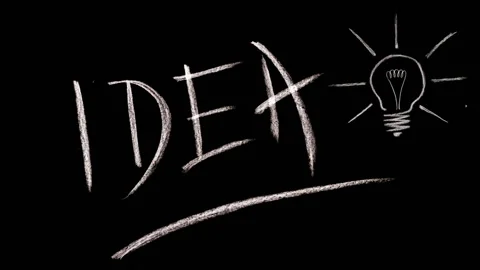 Hand drawn animated idea and light bulb invention concept Stock-Footage 96710016