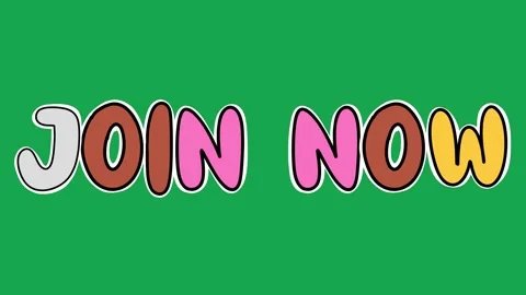 Hand Drawn Animated Join now Title 2D Call to Action Green Screen Overlay Stockbeeldmateriaal 341286311
