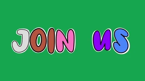 Hand Drawn Animated Join us Title 2D Call to Action Green Screen Overlay 動画素材 341286317