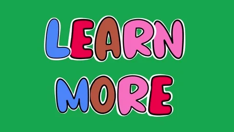 Hand Drawn Animated Learn more Text Title 2D Call to Action Green Screen Overlay Vídeo Stock 341281079