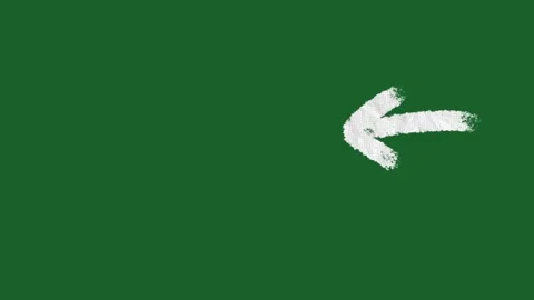 Hand Drawn Animated Left Arrow Pointer Doodle on Green Screen Stock-Footage 334579496