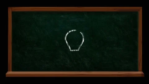 Hand drawn animated light bulb on chalkboard . innovation, invention or idea Stock Footage 163088219
