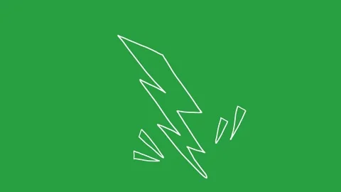 Hand-Drawn Animated Lightning Bolt video | Electric Flash Strike Stock Footage 332719103
