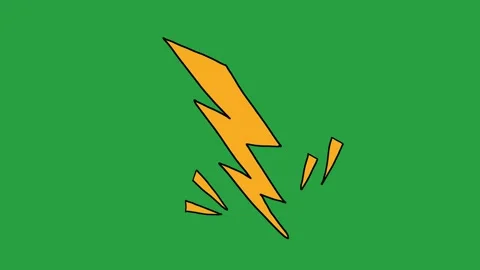 Hand-Drawn Animated Lightning Bolt video | Electric Flash Strike hand drawn Stock Footage 332719104