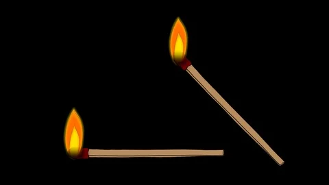 Hand Drawn Animated Match with Transparent Background Stock Footage 87538799