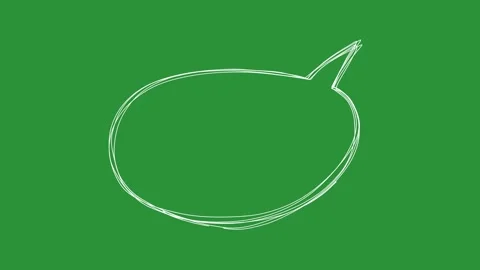 Hand-Drawn Animated Oval Speech Bubble video | Chalk Style Sketch Dialogue Cloud Stock Footage 332719040