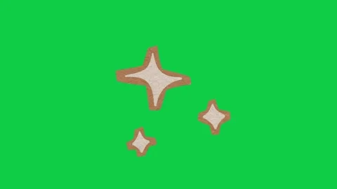 Hand Drawn Animated Paper Cutout Sparkle Stars Green Screen Stock Footage 343077785