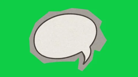 Hand Drawn Animated Paper Speech Bubble Frame Green Screen Stock-Footage 343077869