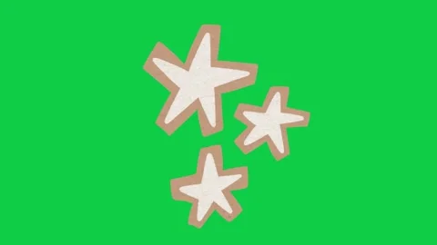 Hand Drawn Animated Paper Texture Trio Stars Green Screen Stock-Footage 343077811