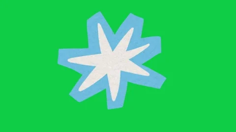 Hand Drawn Animated Paper Texture Blue Starburst Green Screen Stock Footage 343078045