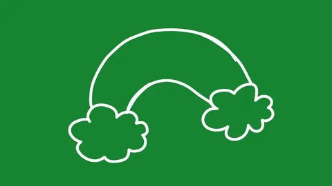 Hand Drawn Animated Rainbow Arch 2D Doodle on Green Screen Vídeos de archivo 334579442