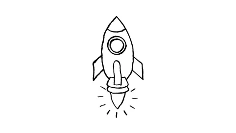 Hand drawn animated rocket concept. jittery effect. Stock Footage 165031596