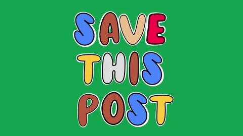 Hand Drawn Animated Save this Post Text Title 2D Call to Action Green Screen Ove Видео 341281068