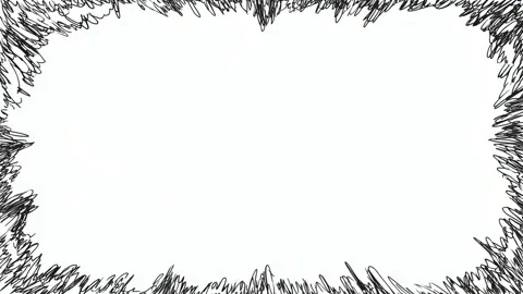 Hand drawn animated scribble frame border with empty center for text overla.. Stock Footage 342043593