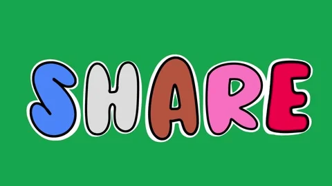 Hand Drawn Animated Share Text Title 2D Call to Action Green Screen Overlay Видео 341281091