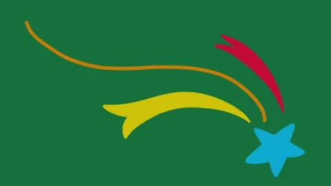 Hand Drawn Animated Shooting Star with Colorful Swoosh Trails 2D Cartoon Doodle  Vidéo 334608815