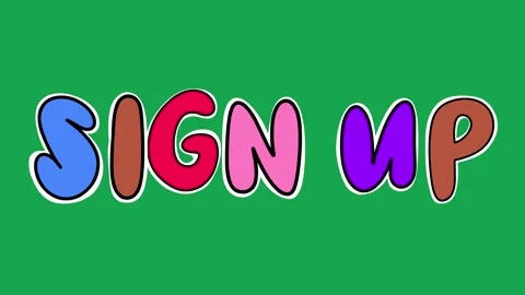 Hand Drawn Animated Sign Up Text Title 2D Call to Action Green Screen Overlay 库存影片 341281112