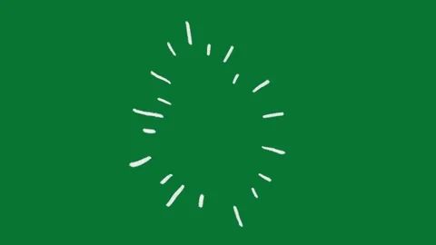 Hand-Drawn Animated Simple Shine Effect Transition Element on Green Screen | Doo Stock Footage 323468174