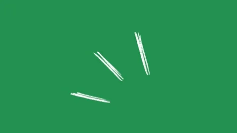 Hand-Drawn Animated Simple Shine Effect Element on Green Screen | Doodle Sparkle Stock Footage 336579144