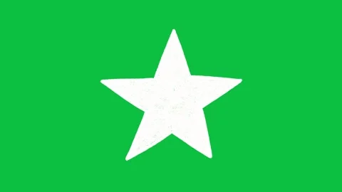 Hand Drawn Animated Solid White Star Green Screen Stock-Footage 343078428