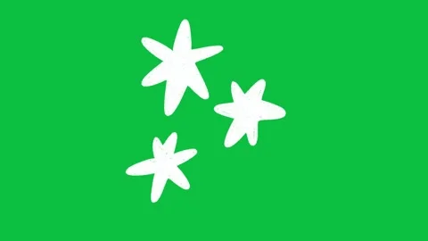 Hand Drawn Animated Sparkle Starburst Trio Green Screen Video stock 343078356
