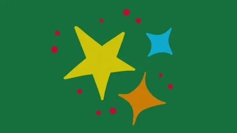 Hand Drawn Animated Sparkling Diamond Shapes Burst 2D Cartoon Doodle Green Stock Footage 334608814