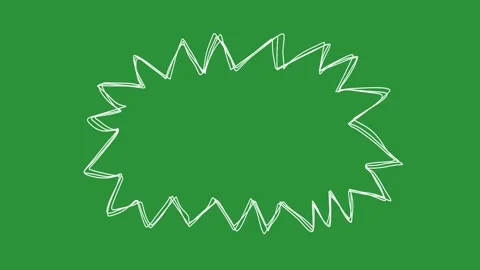 Hand-Drawn Animated Starburst Speech Bubble video | Action Sketch Shout Box Stock Footage 332719042