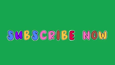 Hand Drawn Animated Subscribe now Text Title 2D Call to Action Green Screen Stock Footage 341281085