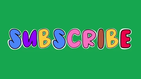 Hand Drawn Animated subscribe Text Title 2D Call to Action Green Screen Overlay 動画素材 341281121