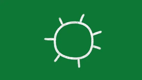 Hand Drawn Animated Sun Doodle Sunlight Overlay on Green Screen Vidéo 334579526