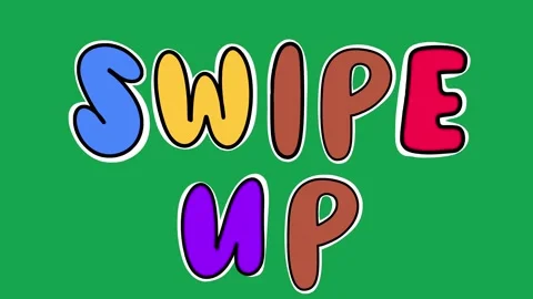 Hand Drawn Animated Swipe up Text Title 2D Call to Action Green Screen Overlay Stock Footage 341281063