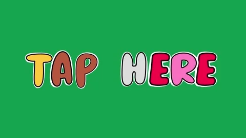 Hand Drawn Animated Tap Here Text Title 2D Call to Action Green Screen Overlay Stock Footage 341281058