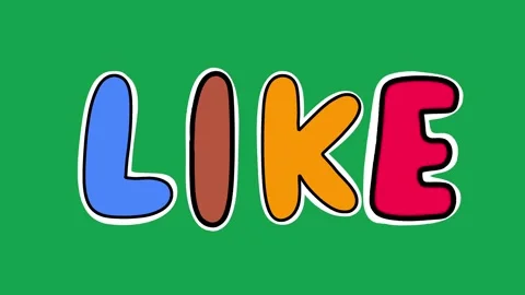 Hand Drawn Animated Like Text Title 2D Call to Action Green Screen Overlay Stockbeeldmateriaal 341281084