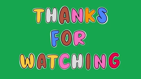 Hand Drawn Animated Thanks for watching Text Title Call to Action Green Screen Vídeos de archivo 341281073