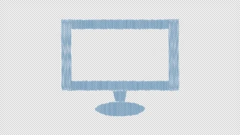 Hand Drawn Animated TV Screen Icon in Gr... | Stock Video | Pond5