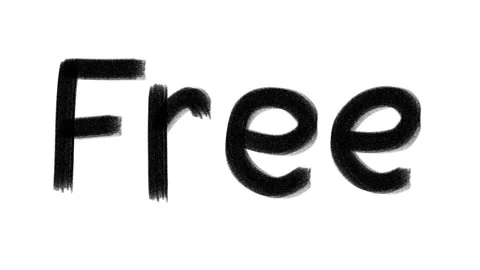 Hand drawn animated wiggle word Free. Charcoal texture text. Video stock 157759795