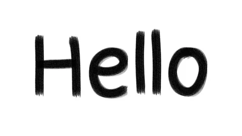 Hand drawn animated wiggle word Hello. Charcoal texture text. Video stock 157759937