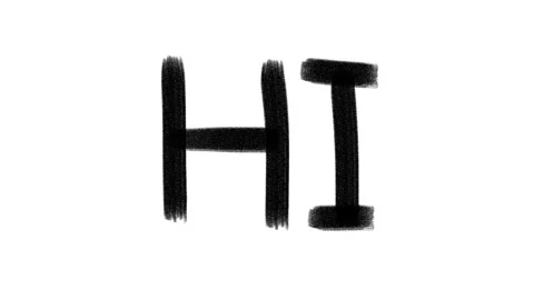 Hand drawn animated wiggle word Hi. Charcoal texture text. Video stock 157760262