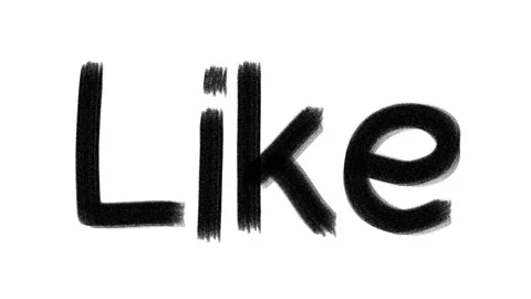 Hand drawn animated wiggle word Like. Charcoal texture text. Video stock 157760468